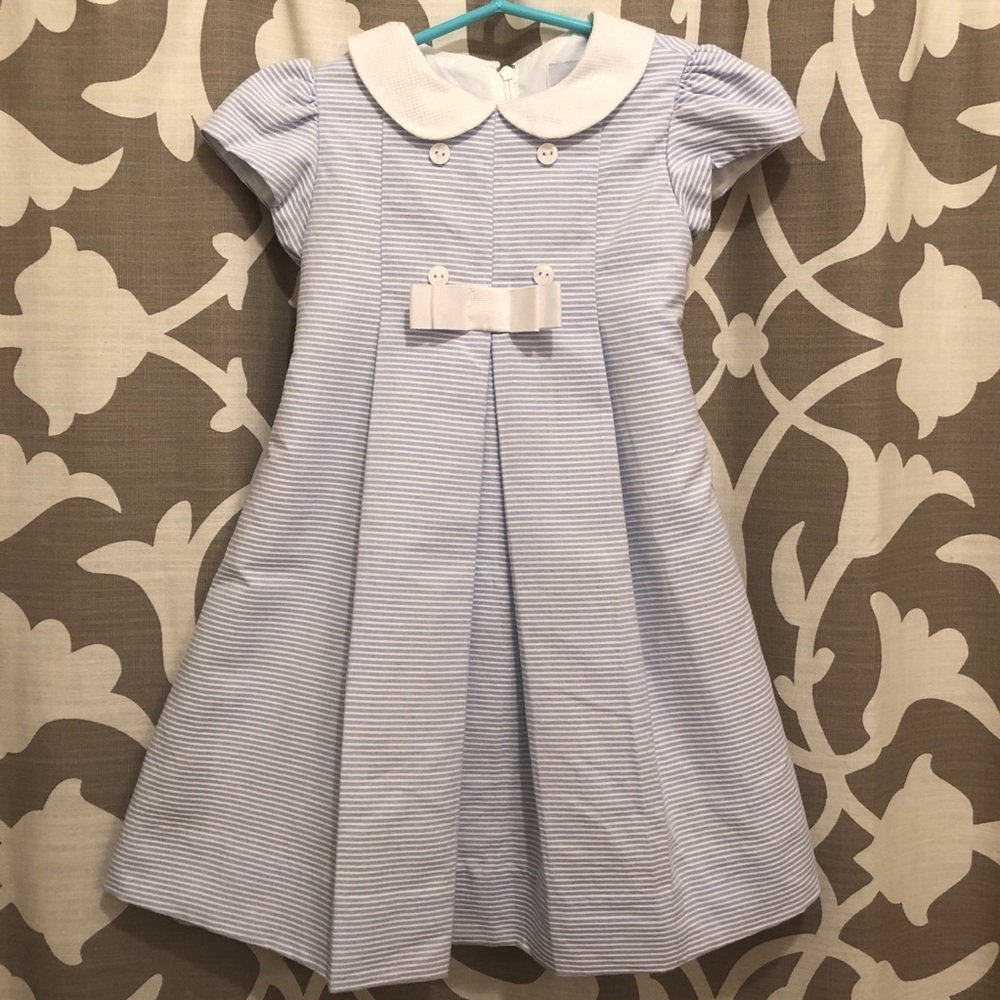Florence Eiseman Blue Stripes Dress 4T